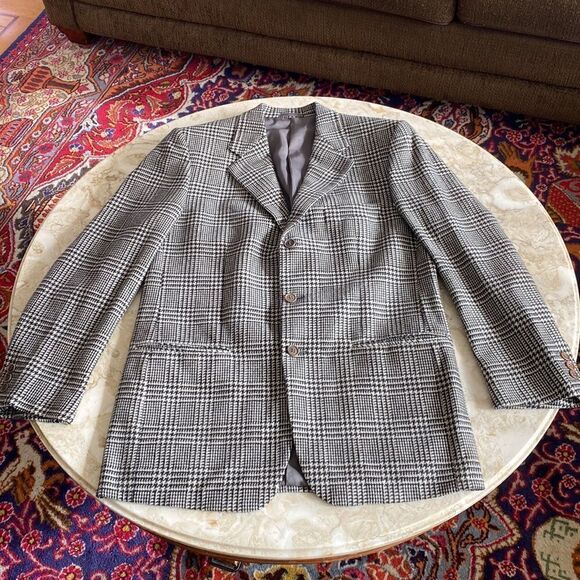 Nino Cerrutti 1881 Cashmere Houndstooth Blazer Made in Italy - Picture 9 of 13